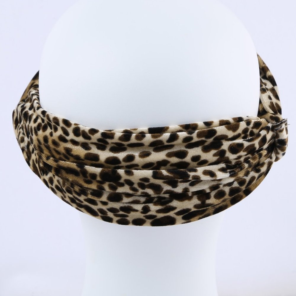 BOHO VELVET LEOPARD HEADBAND - Picture 4 of 8